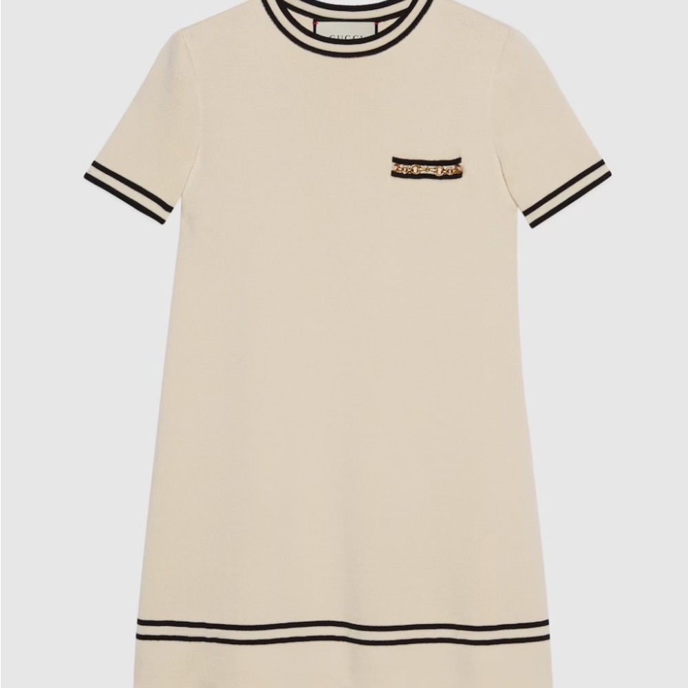 Gucci Wool Dress with Contrast Trim